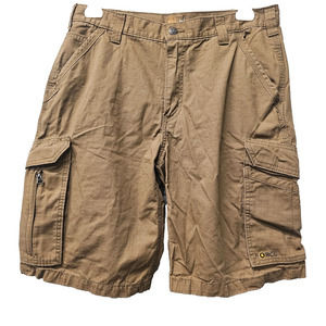 Carhartt Shorts Mens 34 Brown Khaki Cargo Ripstop Relaxed Fit Force